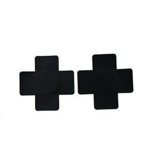 Satin Cross Pasties in Black